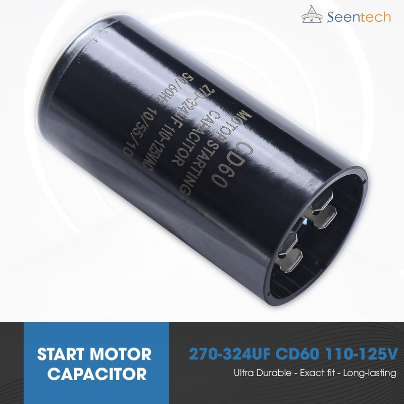 Seentech 270-324 uf/MFD 110-125 VAC ±20% CD60 Round Motor Start Capacitor 50/60 Hz AC Electric Motor Universal Fit for AC Motor Run or Fan Start and Cool or Heat Pump Air Conditioner - Image 2